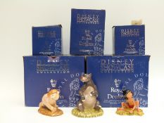 Royal Doulton Disney showcase Jungle Book figures, Bagheera, Baloo, Mowgli,