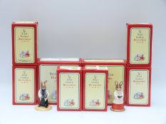 Royal Doulton Bunnykins figures including Bride, Bridesmaid, New Baby, Vicar, Choir Member, Groom,
