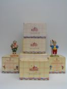 Royal Doulton Rupert Bear figures Bingo's Huge Firework x2, Algy Pug Looking Like Robin Hood x2,