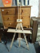 A wooden artist easel