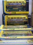 Seven Corgi Toys diecast model London Buses 469,
