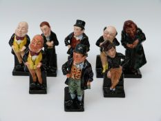 Eight Royal Doulton miniature Dickens figures
