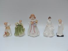 A collection of Royal Doulton child figures Darling, Harmony, Sit,