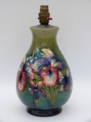 Moorcroft lamp in Spring Flowers pattern (35cm tall)
