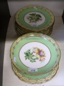 A 19thC hand decorated dessert service,