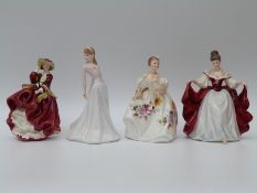 Four Royal Doulton figurines Top o' the Hill, Zoe,