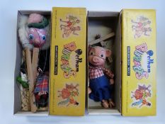 Two Pelham puppets, Perky and Macboozle,