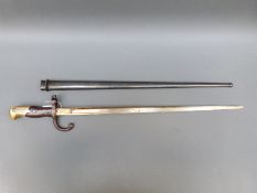 A French 1874 pattern bayonet marked Mre d'Armes de Chat,