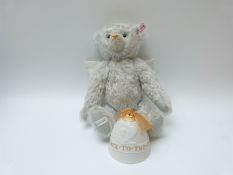 Steiff Original 'Lladro Angel Bear with Bell' 676833 teddy bear, with light grey mohair,
