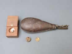 A collection of Parker Hale foresights together with a target shooting magnifier and a leather and