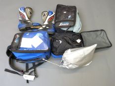 A quantity of motorcycle clothing includes Belstaff gloves, Alpinestars boots size 8,