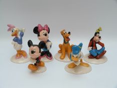 Six figures from Royal Doulton Disney Mickey Mouse collection with boxes