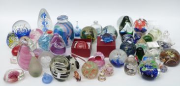 A large quantity of paperweights including signed Selkirk,