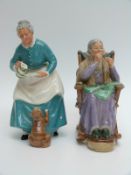 Royal Doulton figure A Stitch In Time HN2352 and The Favourite HN2249