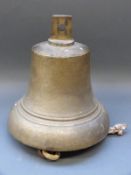 A George VI bronze ship's or similar military/scramble bell with clapper,