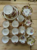Decorative teaware including Royal Albert Old Country Roses