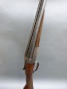 AYA 12 bore side by side ejector shotgun with ornate engraving, named lock and 28inch barrels,