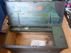 A 19thC painted pine sea chest with painted interior Fred Brotherton,