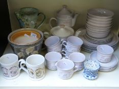 Denby Brittany pattern teaware together with other Denby pieces