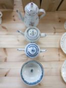 A small collection of 18th/19thC teapots and ceramics including Worcester