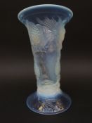 Jobling Fircone footed opalescent vase,
