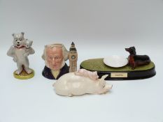 Beswick Dachshund figure 'Sharing', Beswick pig,