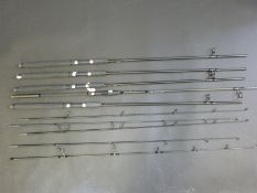 Four NGT Carp Stalker 2lb test curve fishing rods and a D-Fender 2.