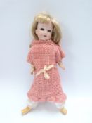 Armand Marseille bisque headed doll with open mouth, weighted blue eyes,