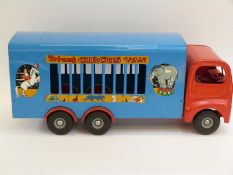 Tri-ang 300 series large scale pressed steel Circus Van with red cab,