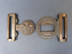 A Caernarvonshire Rifle Volunteers brass belt buckle
