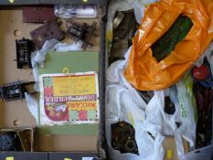 A large collection of vintage Meccano including outfit No 10 instructions, motors etc,