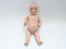 Simon & Halbig bisque headed doll with open mouth, weighted brown eyes and jointed composition body,