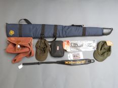 Barbour cartridge bag, 50 12 bore shotgun cartridges, Beretta gun slip,