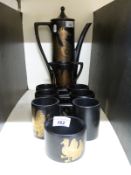 Portmeirion Phoenix pattern retro coffee set