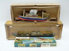 Jugete Paya 957 clockwork tin-plate model boat together with an Airfix 600 SS Canberra model kit,