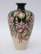 Moorcroft limited edition vase in Fuchsia pattern by Kerry Goodwin,