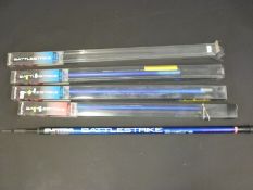 Three Syntra Battlestrike 6 and 8m carp poles