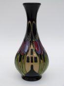 Moorcroft vase in The Hamlet pattern by Kerry Goodwin (17cm tall)