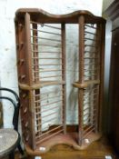 A wall mounted pine plate rack (H72 x W97cm)