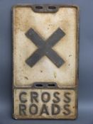 A vintage cast iron 'cross roads' sign, 53.
