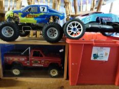 Two petrol powered radio control model cars,