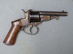 Javelle System 9mm six shot pin fire revolver with 3.