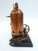 Marklin live steam stationary donkey engine with copper boiler and fixed single action cylinder on