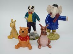 Beswick Storybook figurines from Rupert The Bear Bill Badger and Edward Trunk,