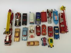 Nineteen Corgi Toys diecast model vehicles including James Bond Aston Martin,