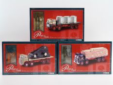 Three Corgi Passage of Time Leyland Clocks diecast model platform lorry and clock sets W H Bowker