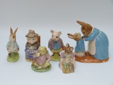 Beswick Beatrix Potter large limited edition Mrs Rabbit and Peter, Pigling Bland,