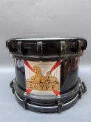 A Tendura Premier Percussion military drum with insignia for Royal Berkshire or Gloucestershire