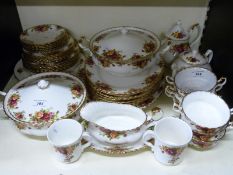 Over thirty pieces of Royal Albert Old Country Roses and other dinner and tea ware including meat