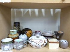 A collection of studio, Celtic and similar pottery including Fishley Holland, Radford, Rye,